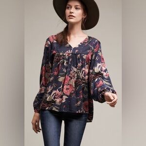 Calendula Floral Tunic Top by Anama for Anthropologie Size L